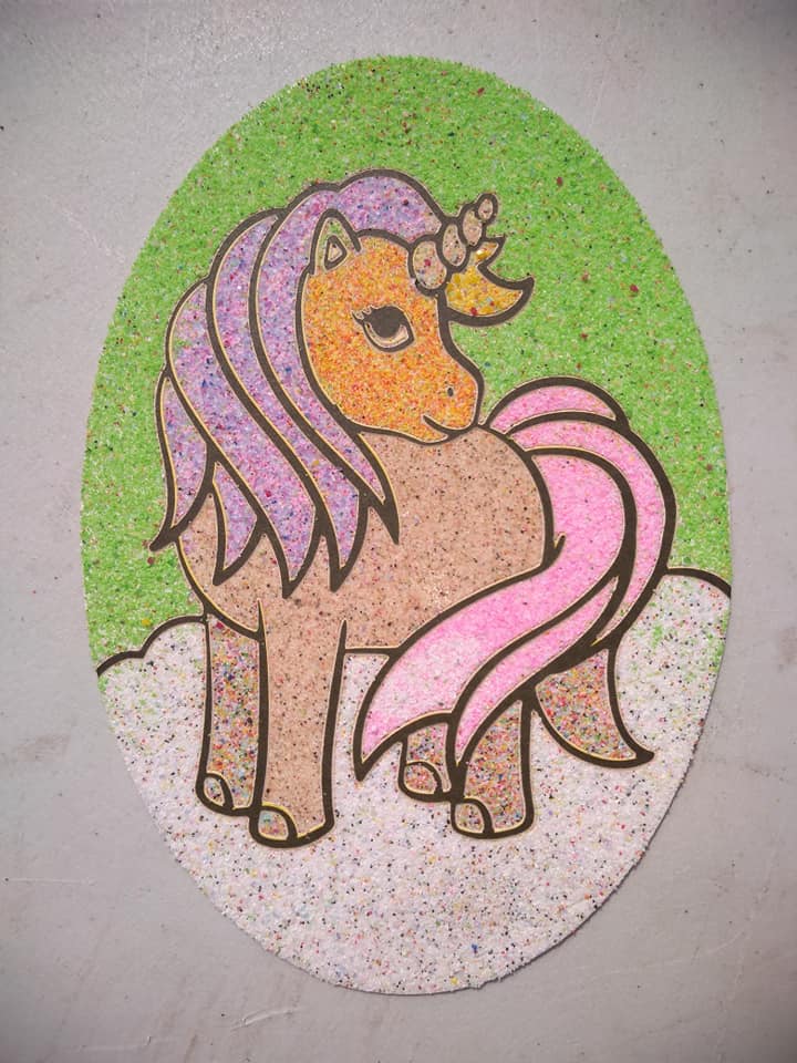 Unicorn Sand Art Kit. Oval Size. Sand Included. - Image 7