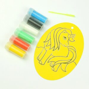 Unicorn Sand Art Kit. Oval Size. Sand Included.
