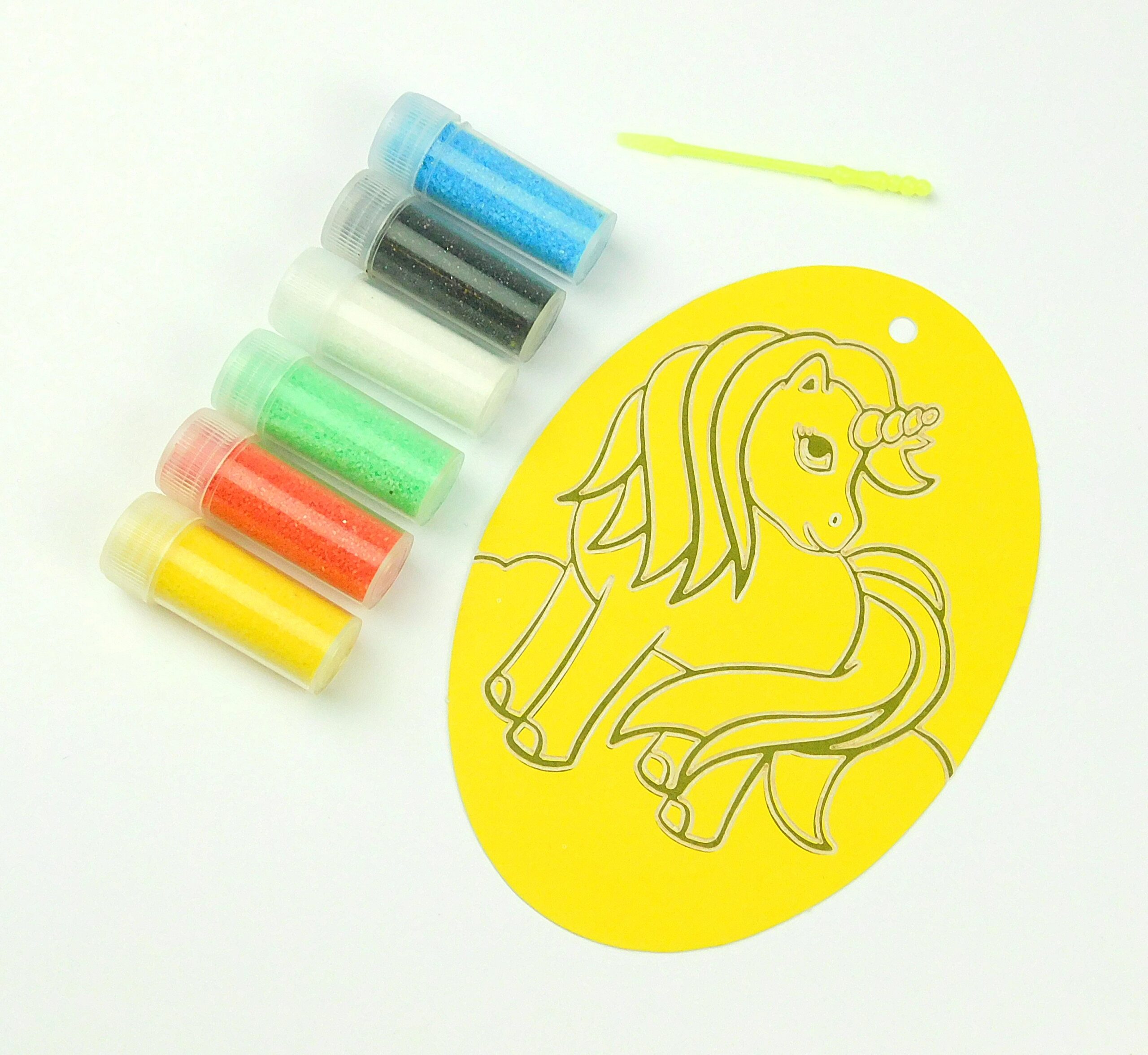 Unicorn Sand Art Kit. Oval Size. Sand Included.