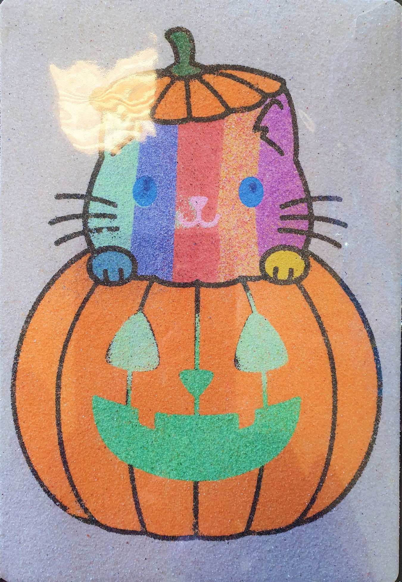 A4 Cat in Pumpkin Sand Art Kit - Image 9