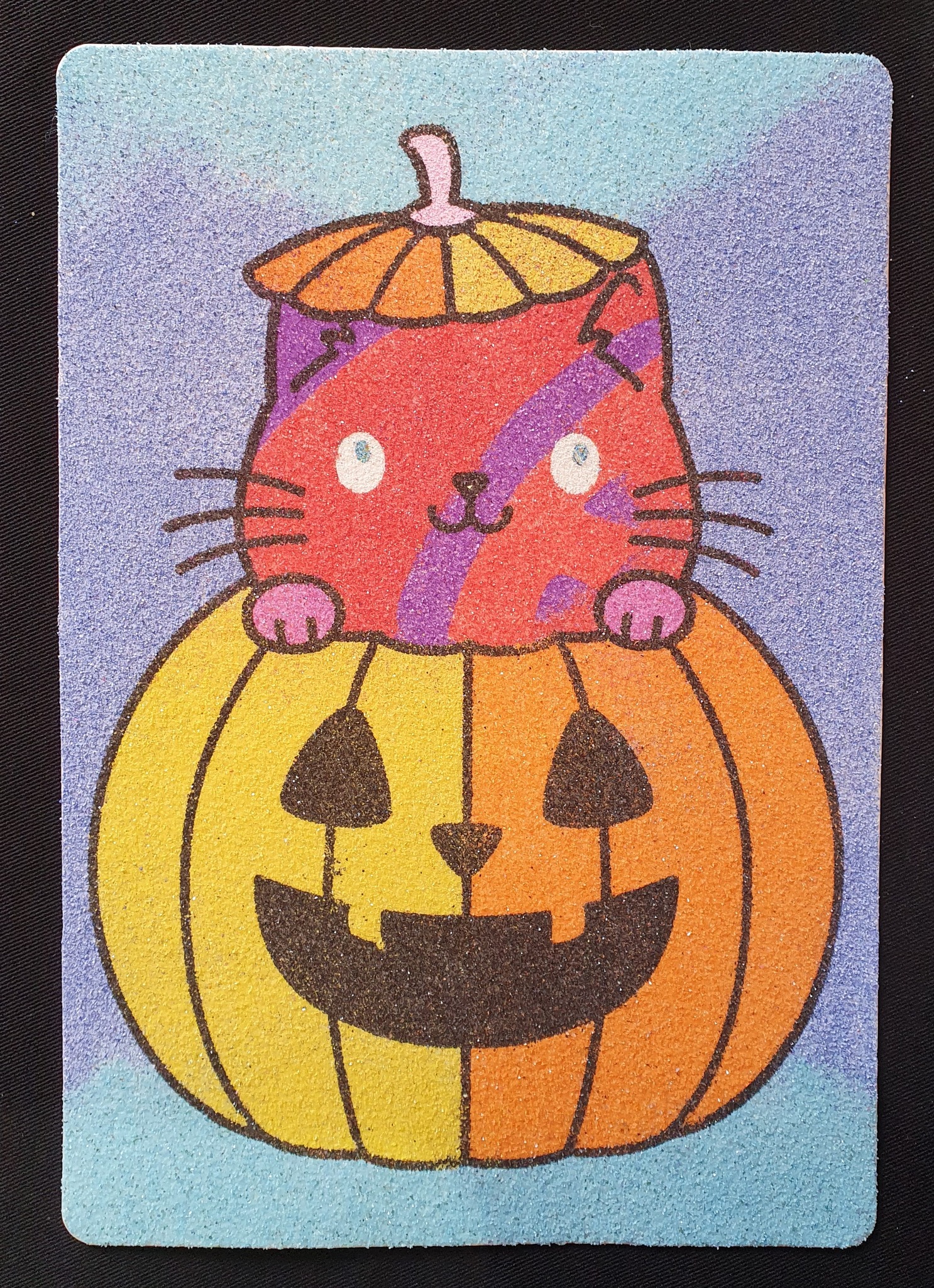 A4 Cat in Pumpkin Sand Art Kit - Image 7