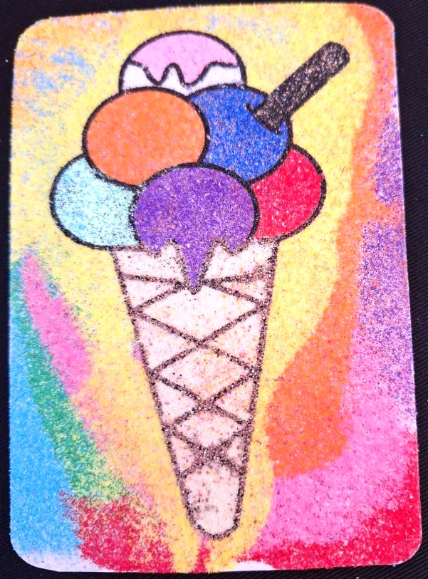Ice Cream Cone Sand Art Kit. A6 Size. Sand Included - Image 6