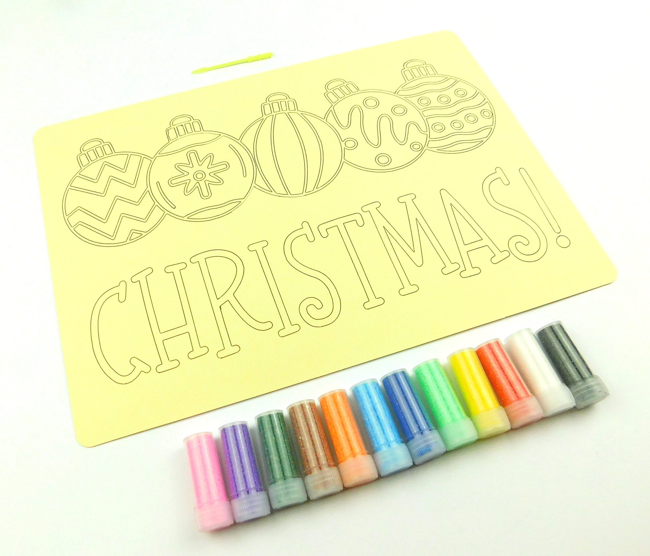 5 Bauble Christmas A4 Sand Art Kit - Image 3