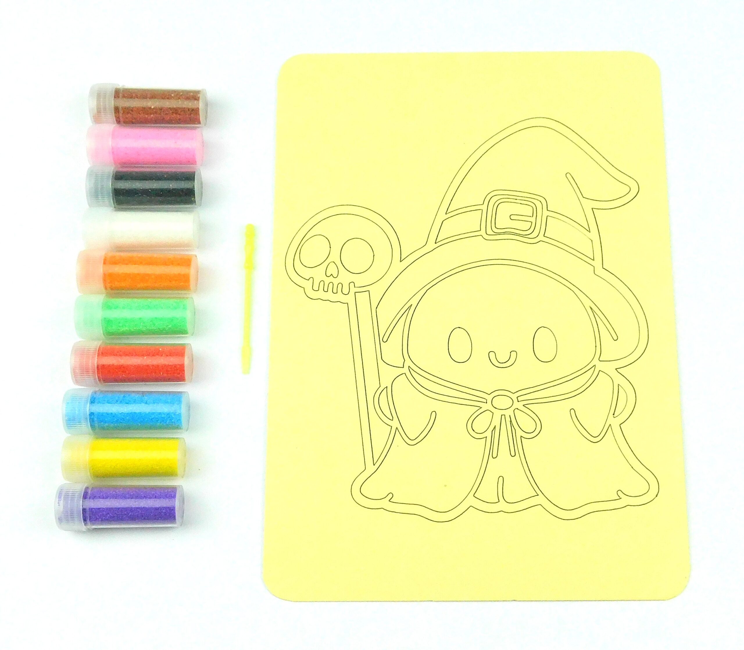 Wizard with skull staff Sand Art Kit. A5 Size. Sand Included - Image 2