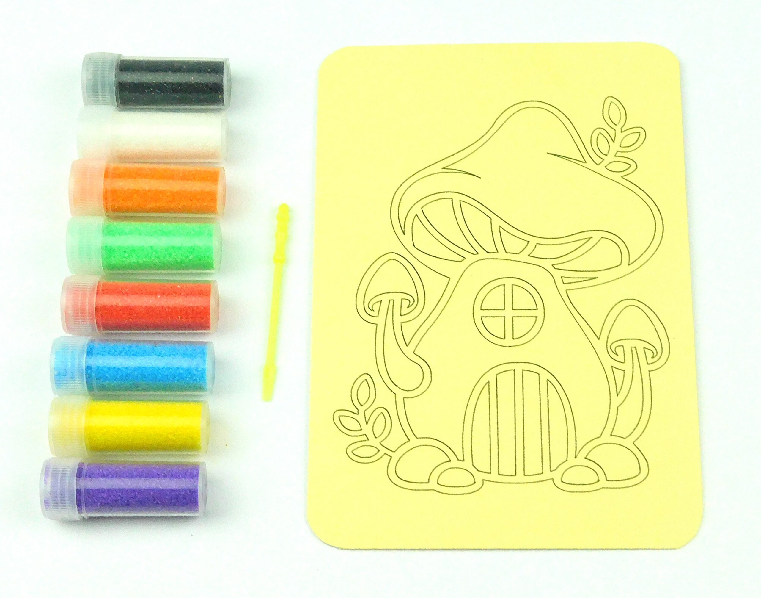 Mushroom House Sand Art Kit. A6 Size. Sand Included - Image 2