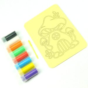 Mushroom House Sand Art Kit. A6 Size. Sand Included
