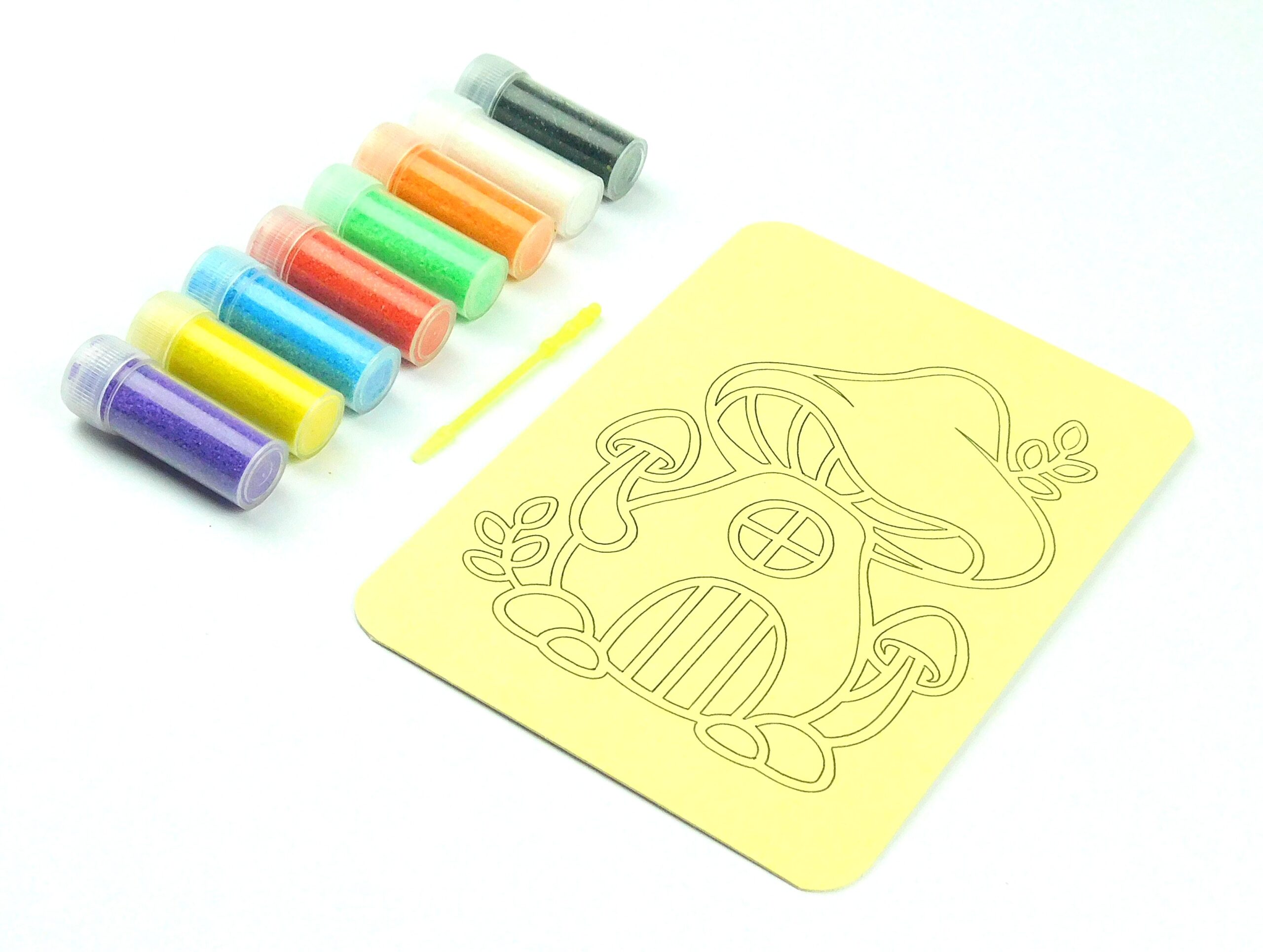 Mushroom House Sand Art Kit. A6 Size. Sand Included - Image 5