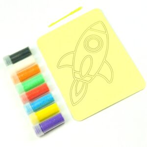 Rocket Sand Art Kit. A6 Size. Sand Included