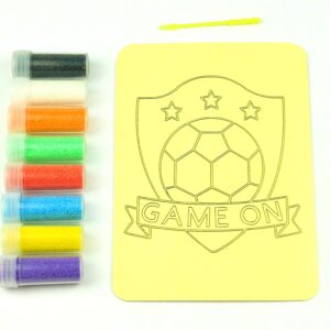 Game On Sheild Sand Art Kit. A6 Size. Sand Included
