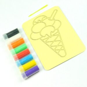 Ice Cream Cone Sand Art Kit. A6 Size. Sand Included
