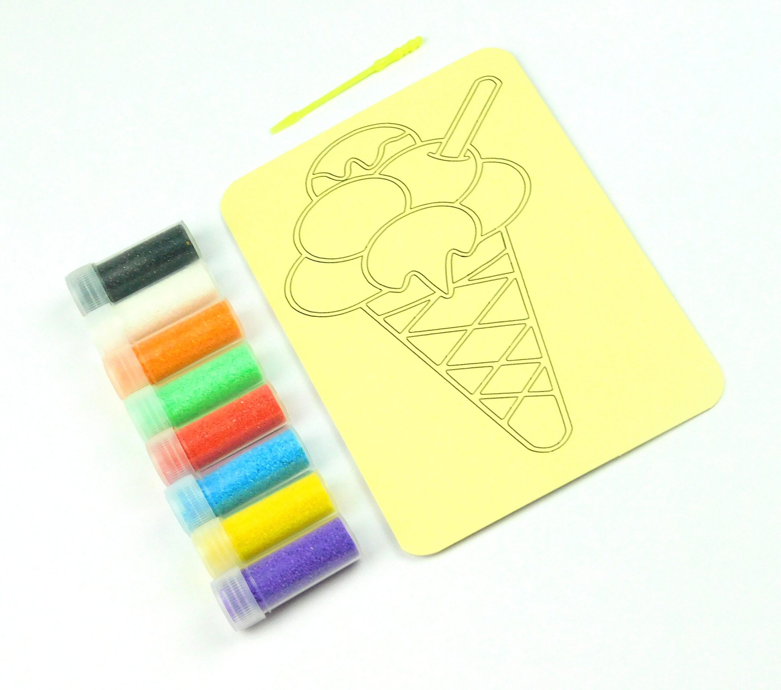Ice Cream Cone Sand Art Kit. A6 Size. Sand Included