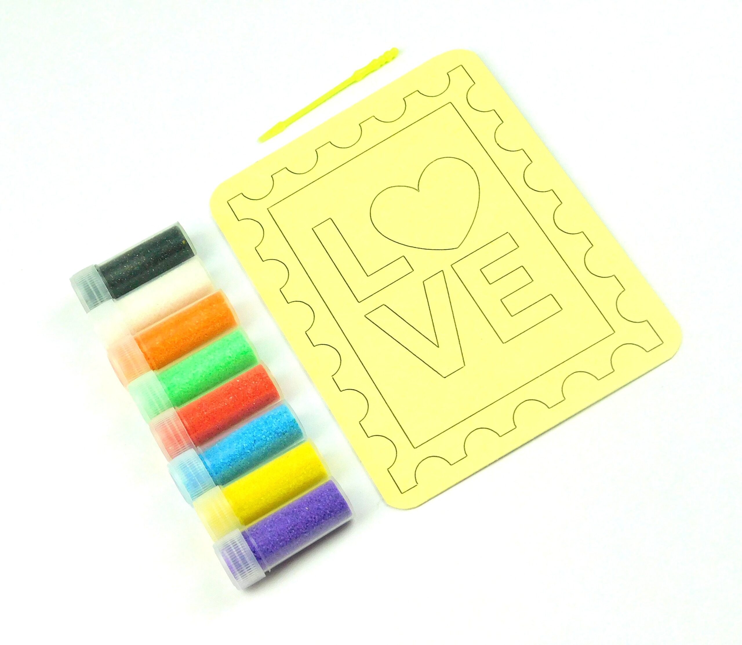 Love Stamp Sand Art Kit. A6 Size. Sand Included - Image 3