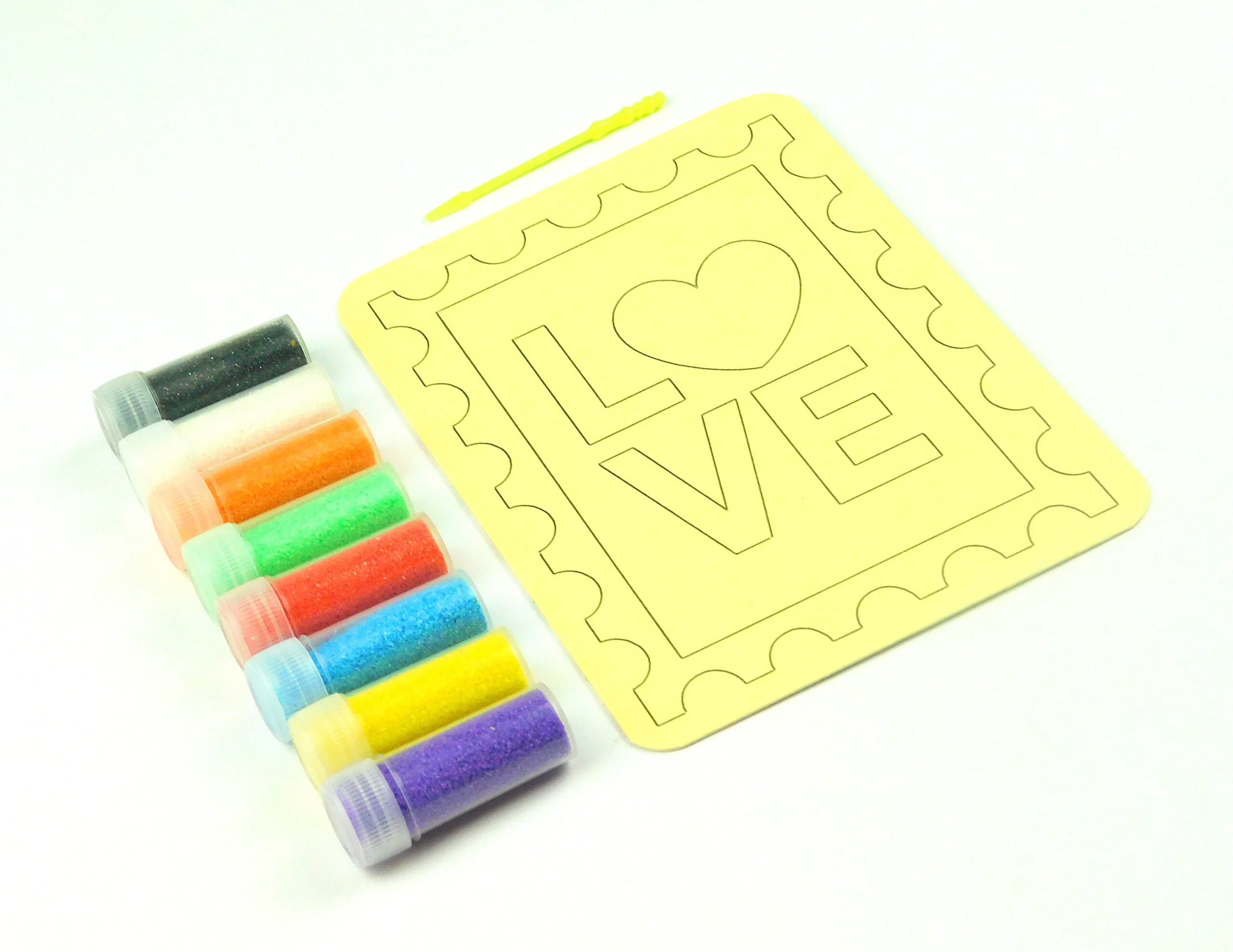 Love Stamp Sand Art Kit. A6 Size. Sand Included - Image 4