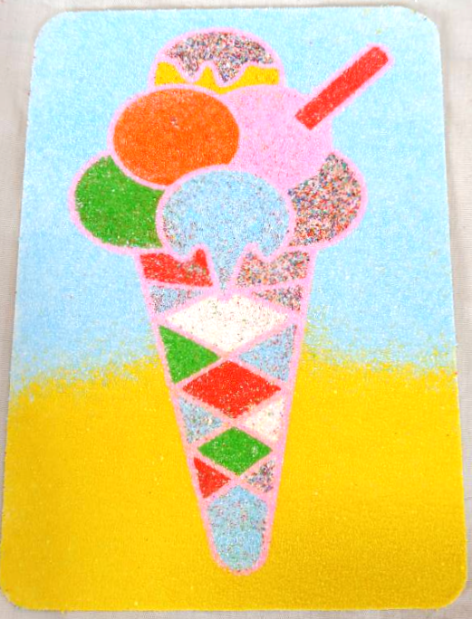 Ice Cream Cone Sand Art Kit. A6 Size. Sand Included - Image 3
