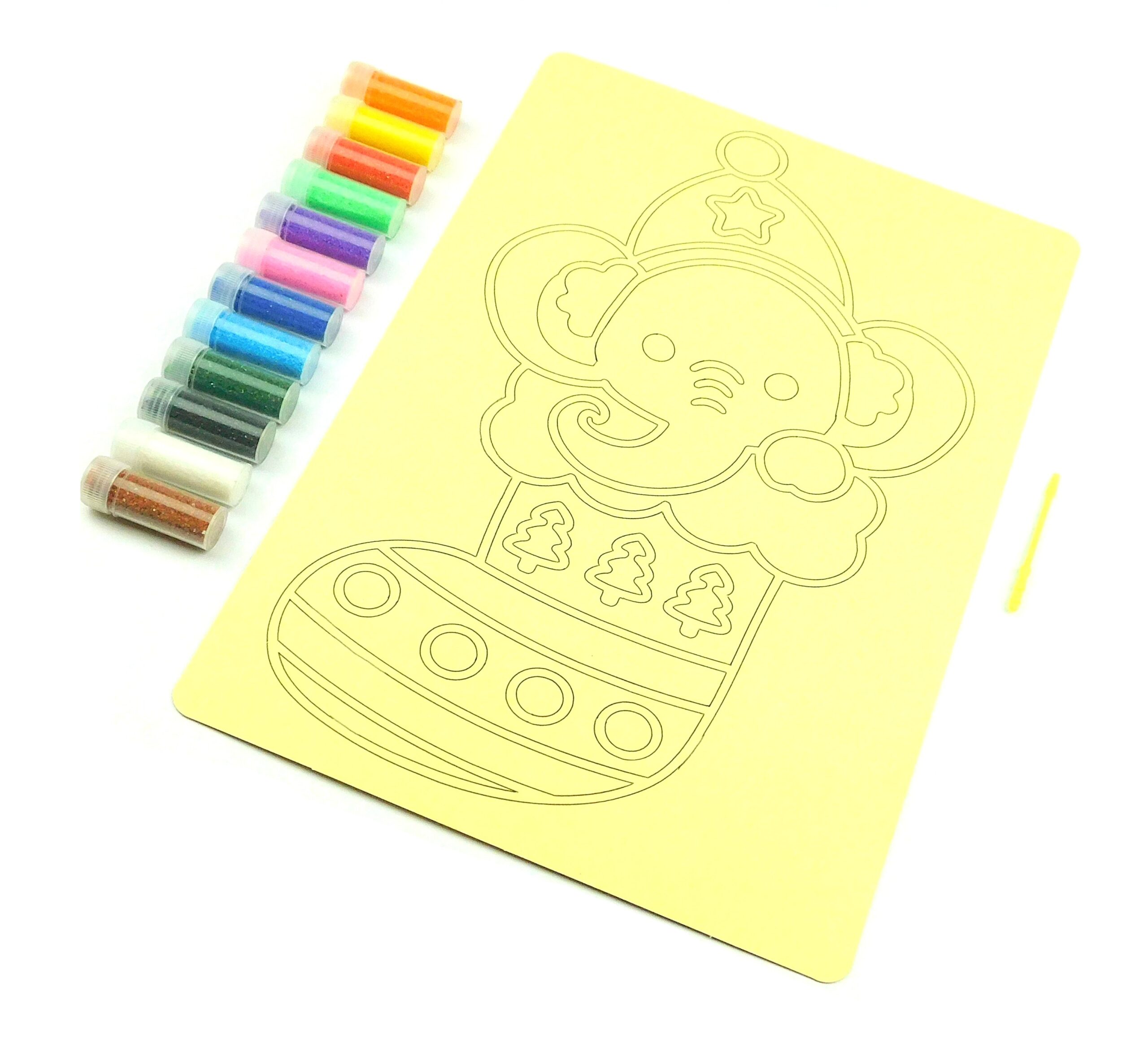 Elephant in Stocking Sand Art Kit. A4 Size. Sand Included. - Image 3