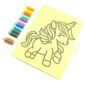 Alicorn Sand Art Kit. A4 Size. Sand Included. Thicker black line