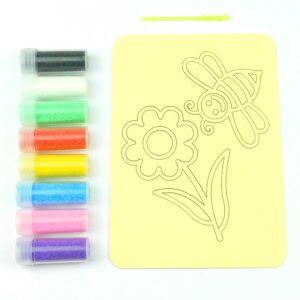 Flower and Bee Sand Art Kit. A6 Size. Sand Included