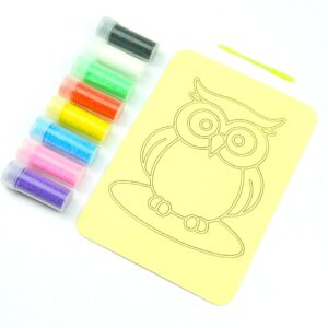 Owl Sand Art Kit. A6 Size. Sand Included