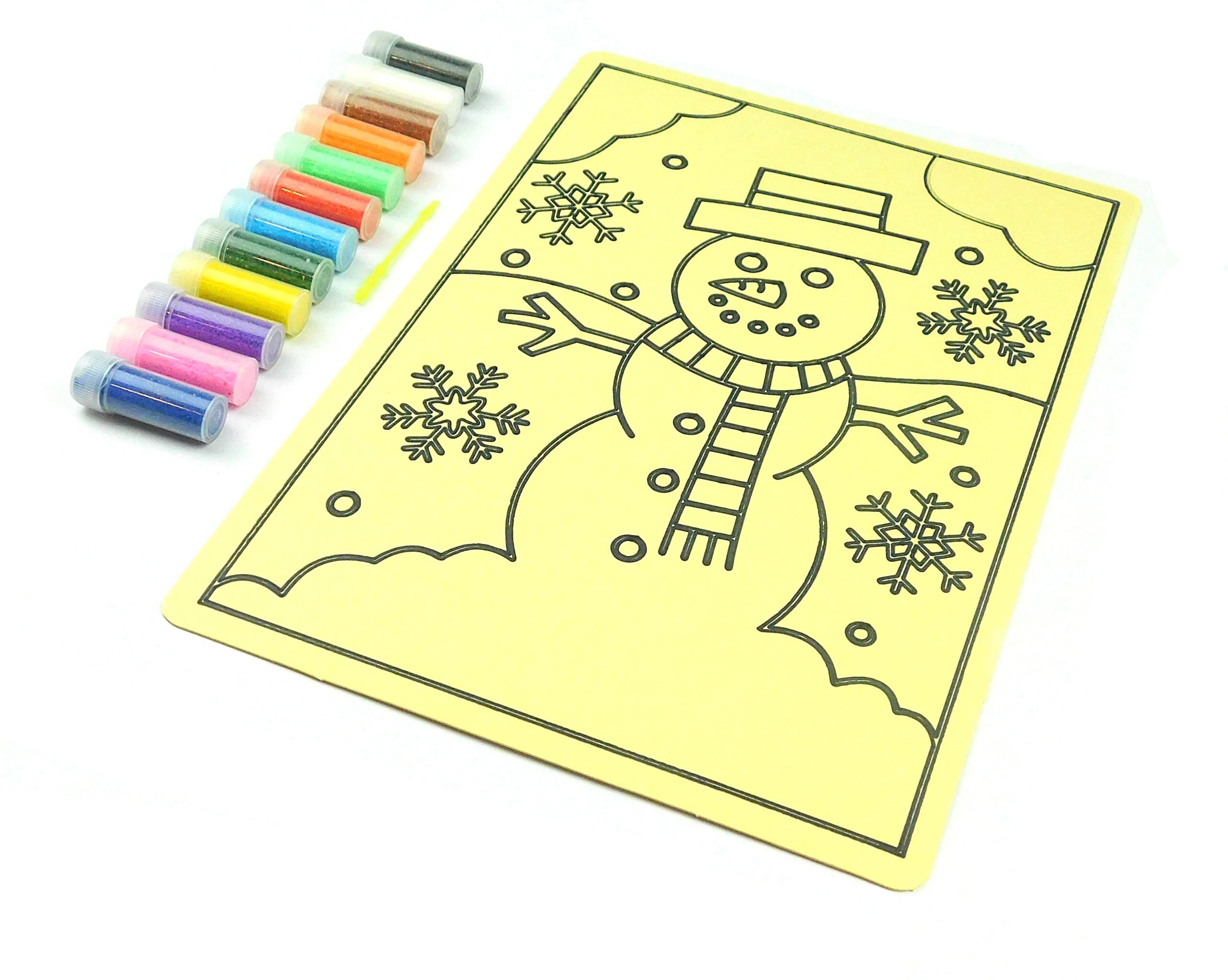 Snowman and Snowflakes Sand Art Kit. A4 Size. Sand Included - Image 5