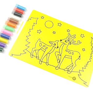 Christmas Deers Sand Art Kit. A4 Size. Sand Included