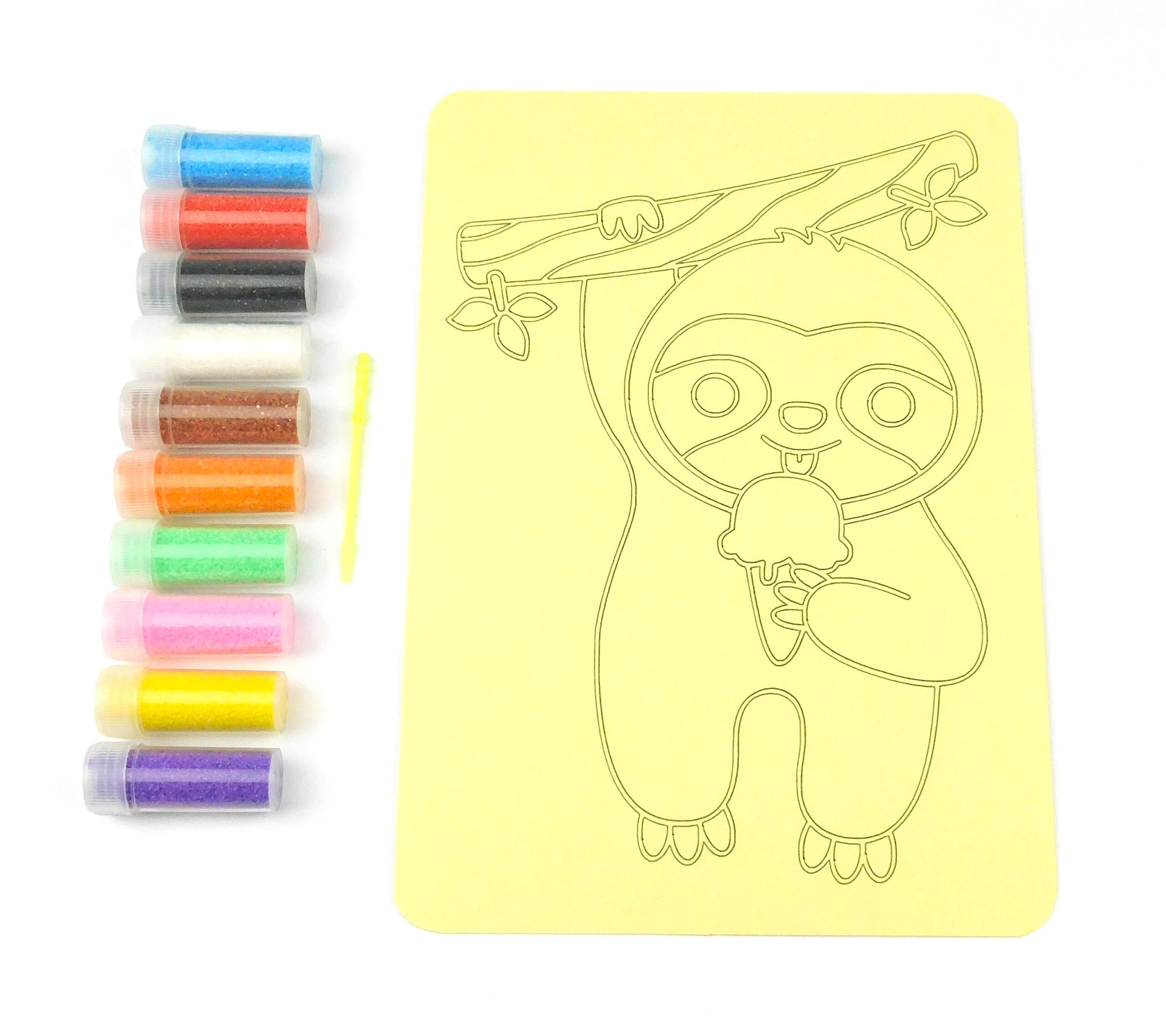Ice Cream Sloth Sand Art Kit. A5 Size. Sand Included - Image 2
