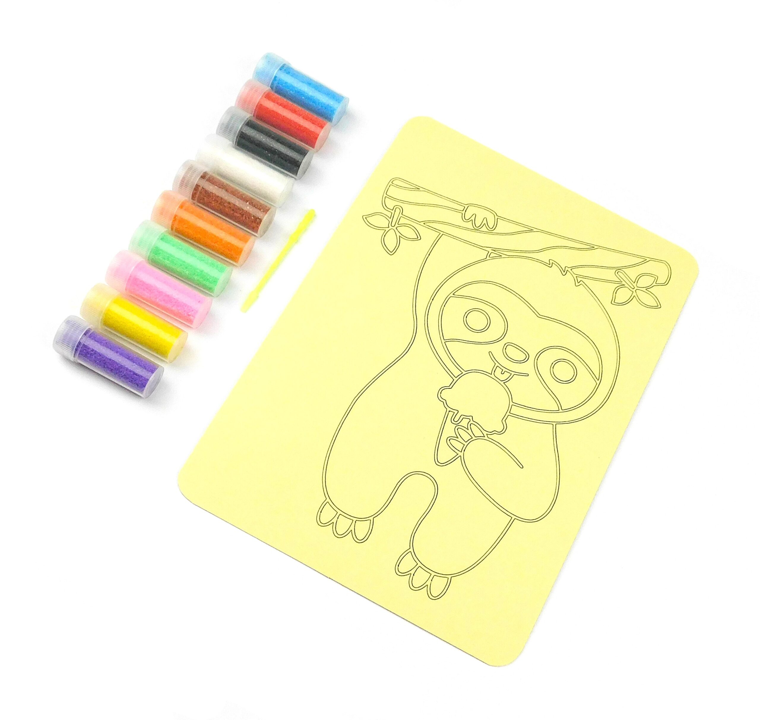 Ice Cream Sloth Sand Art Kit. A5 Size. Sand Included - Image 3
