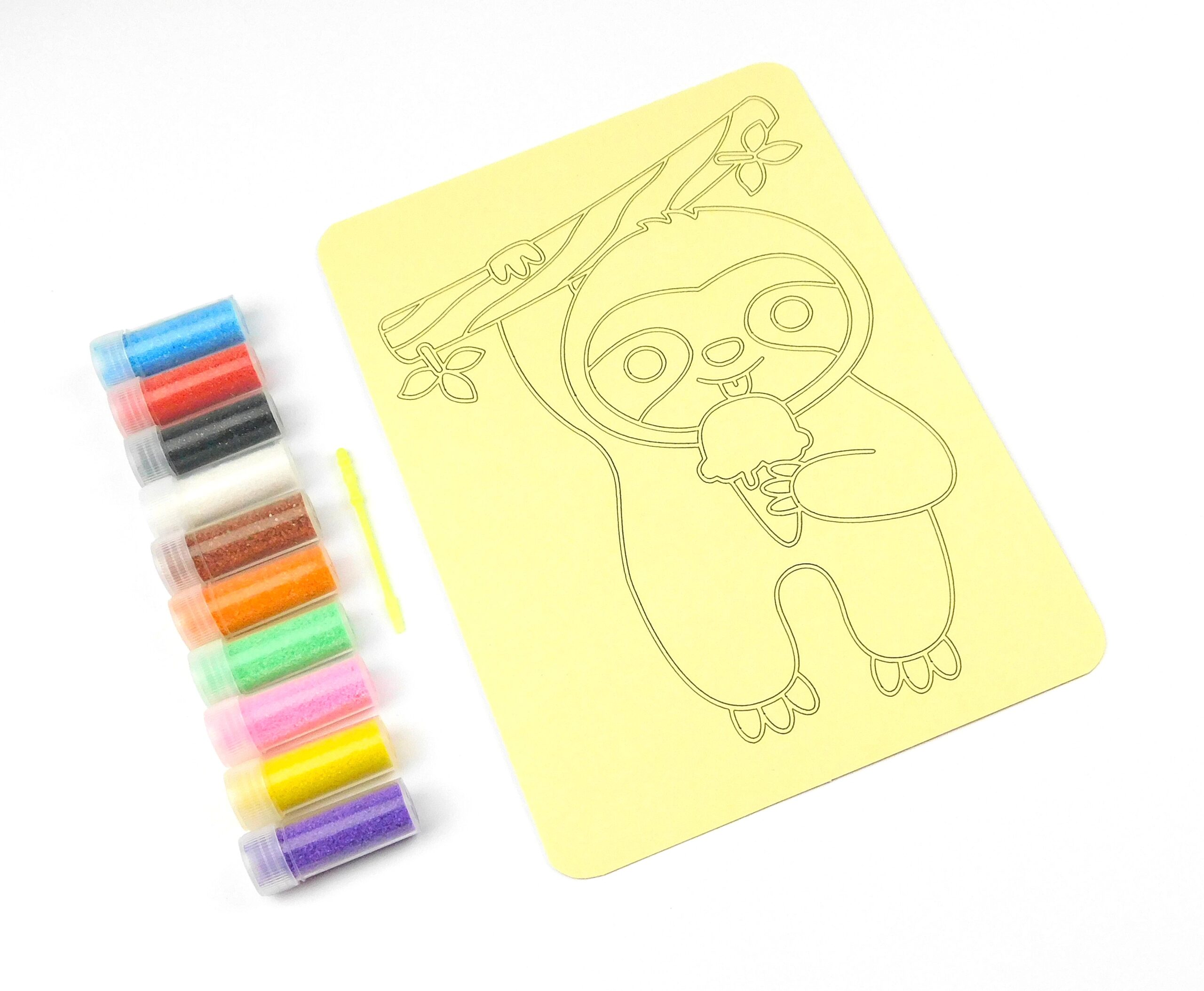 Ice Cream Sloth Sand Art Kit. A5 Size. Sand Included