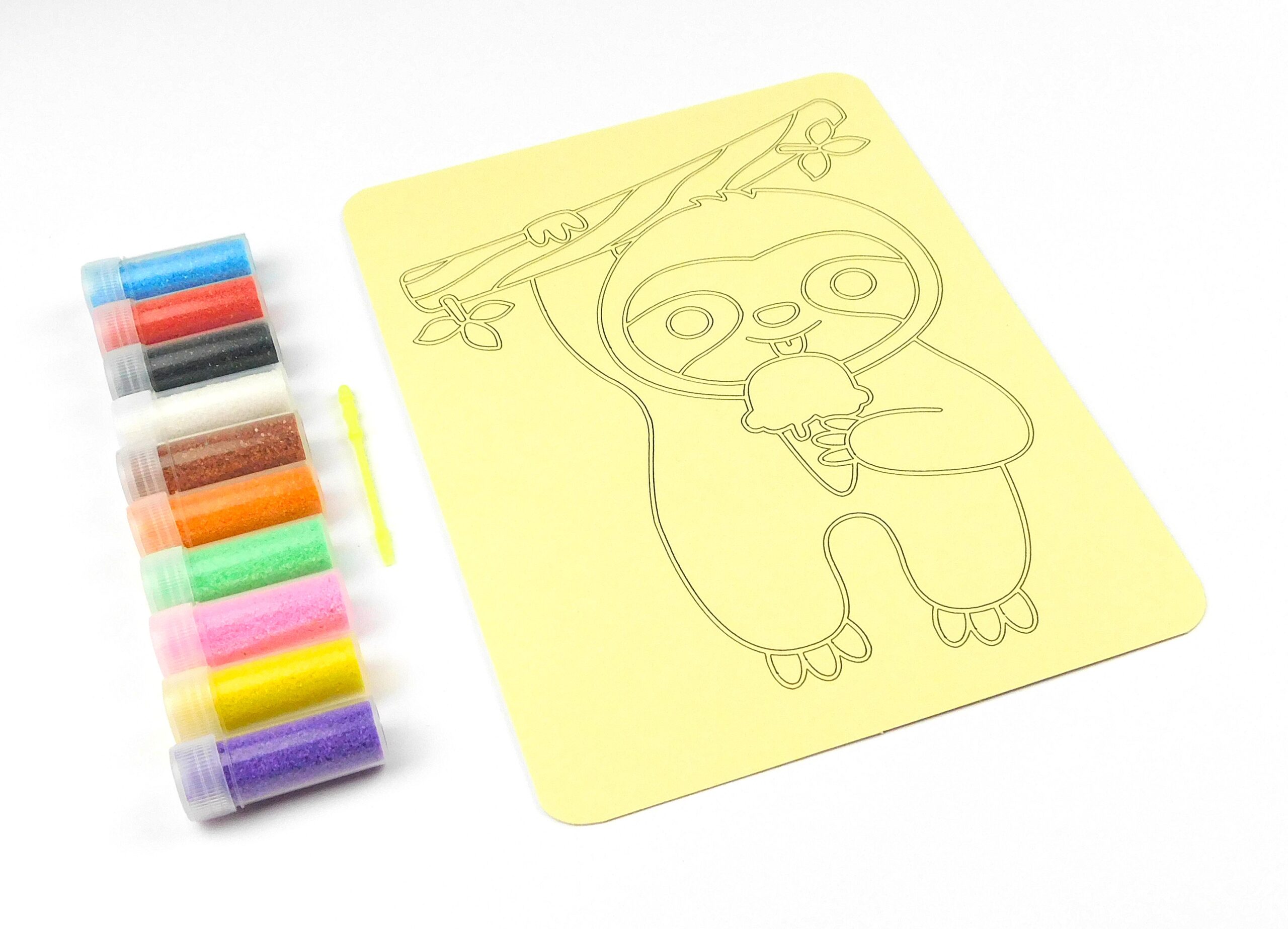 Ice Cream Sloth Sand Art Kit. A5 Size. Sand Included - Image 4