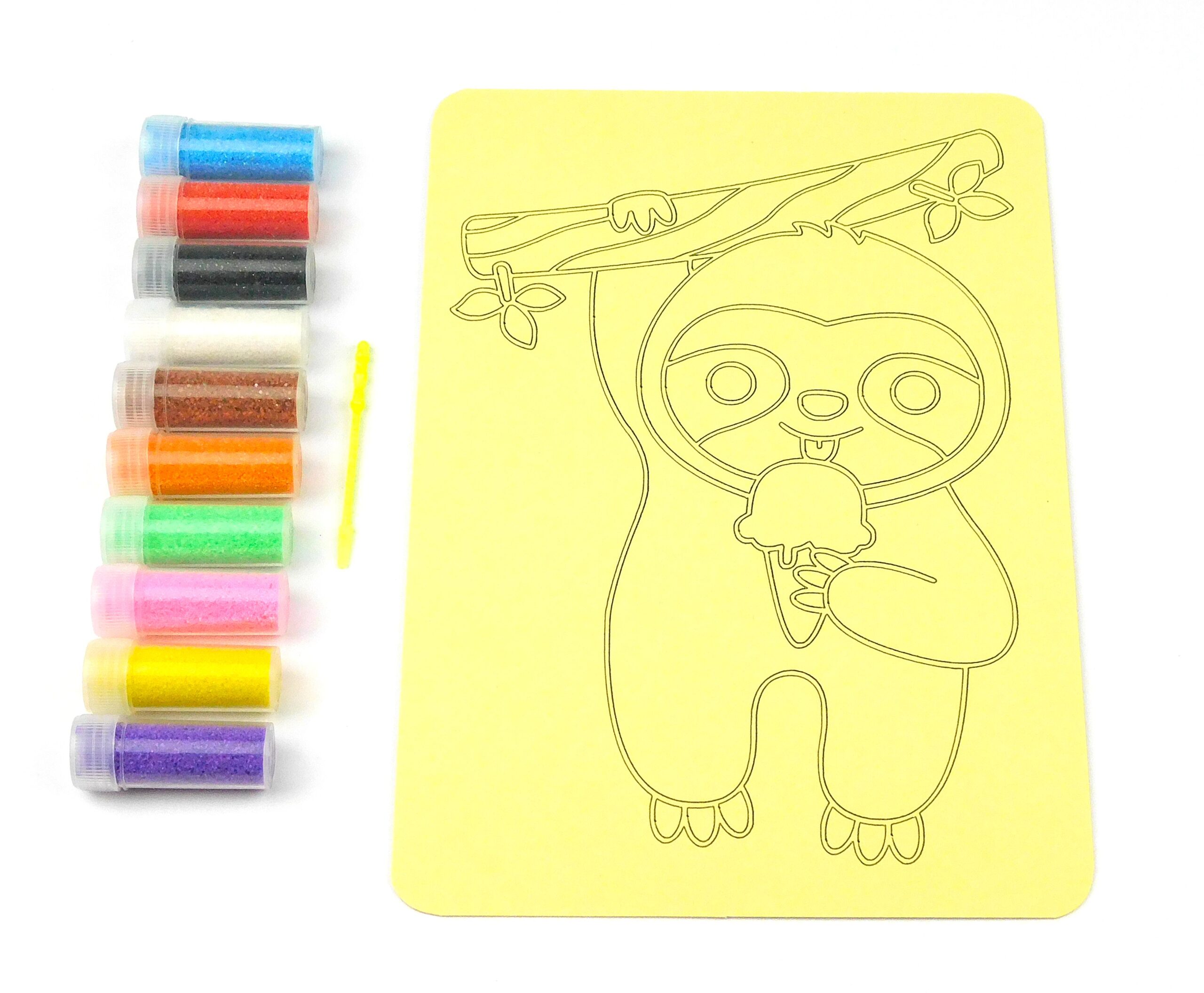 Ice Cream Sloth Sand Art Kit. A5 Size. Sand Included - Image 6