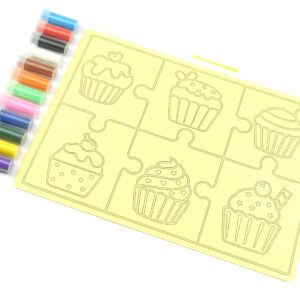 Cupcake Jigsaw Sand Art Kit. A4 Size. Sand Included.