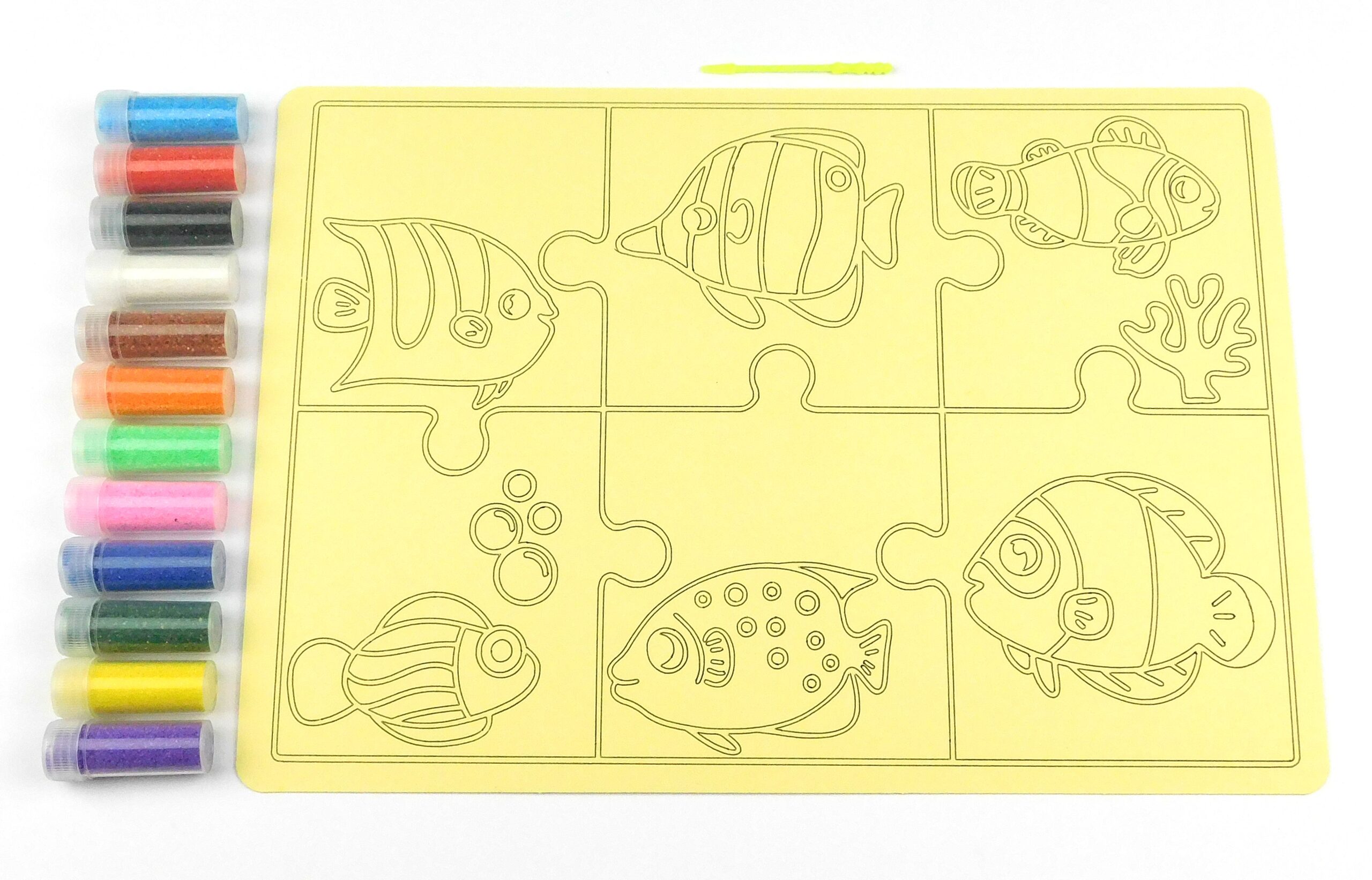 Fish Jigsaw Sand Art Kit. A4 Size. Sand Included. - Image 2