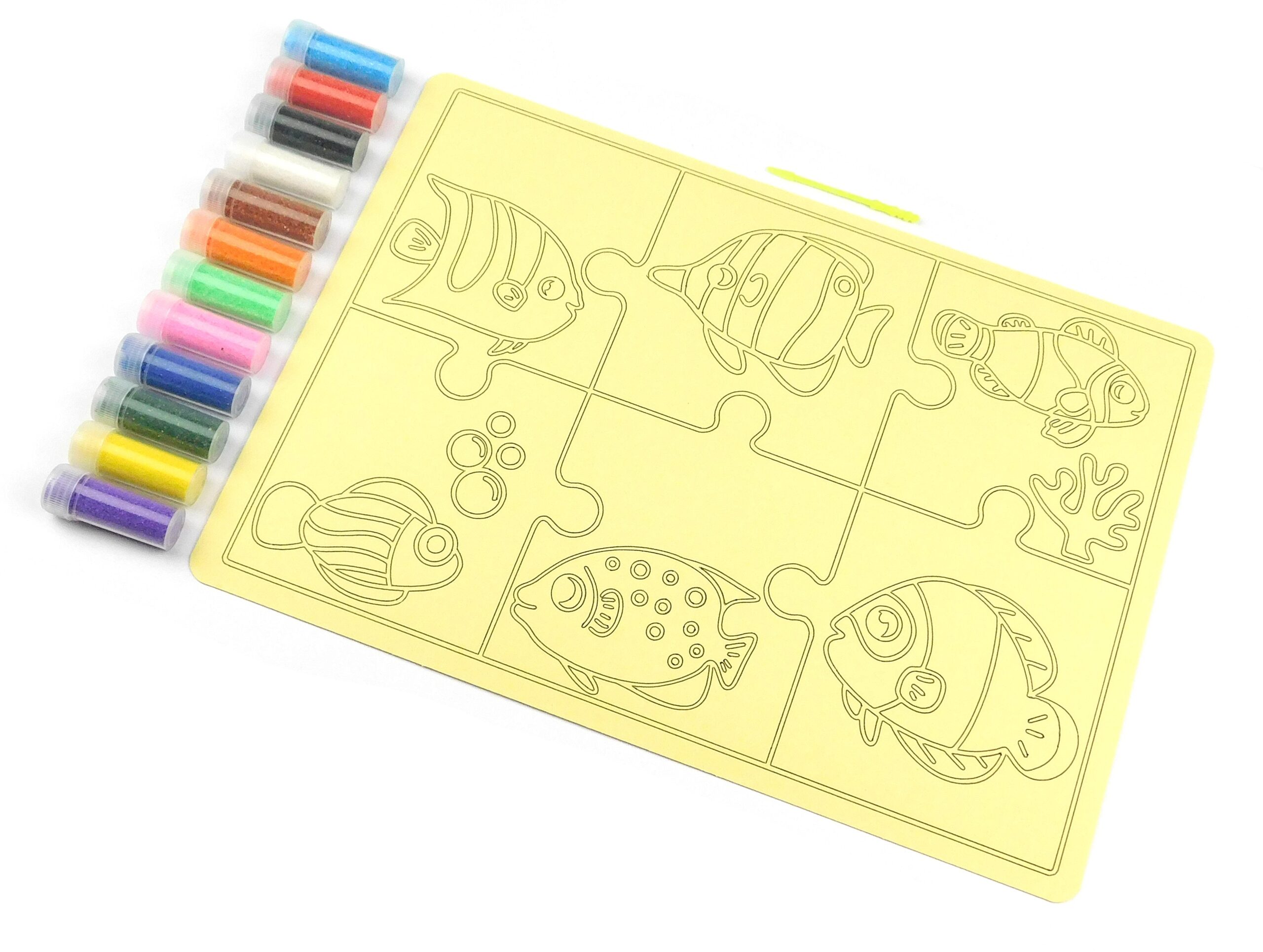 Fish Jigsaw Sand Art Kit. A4 Size. Sand Included. - Image 3