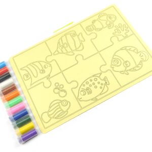 Fish Jigsaw Sand Art Kit. A4 Size. Sand Included.