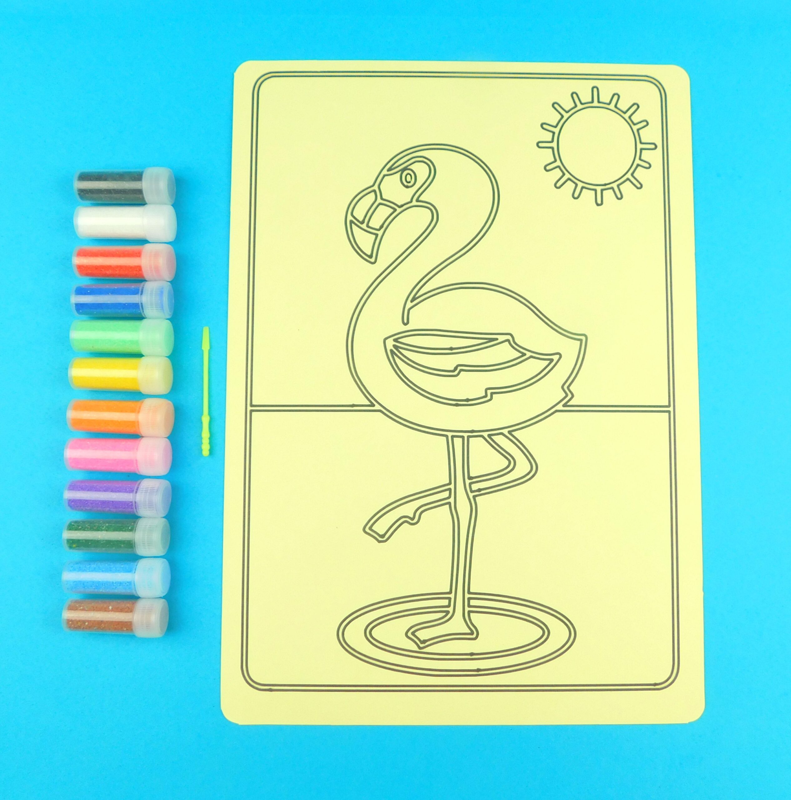 Flamingo Sand Art Kit. A4 Size. Sand Included.