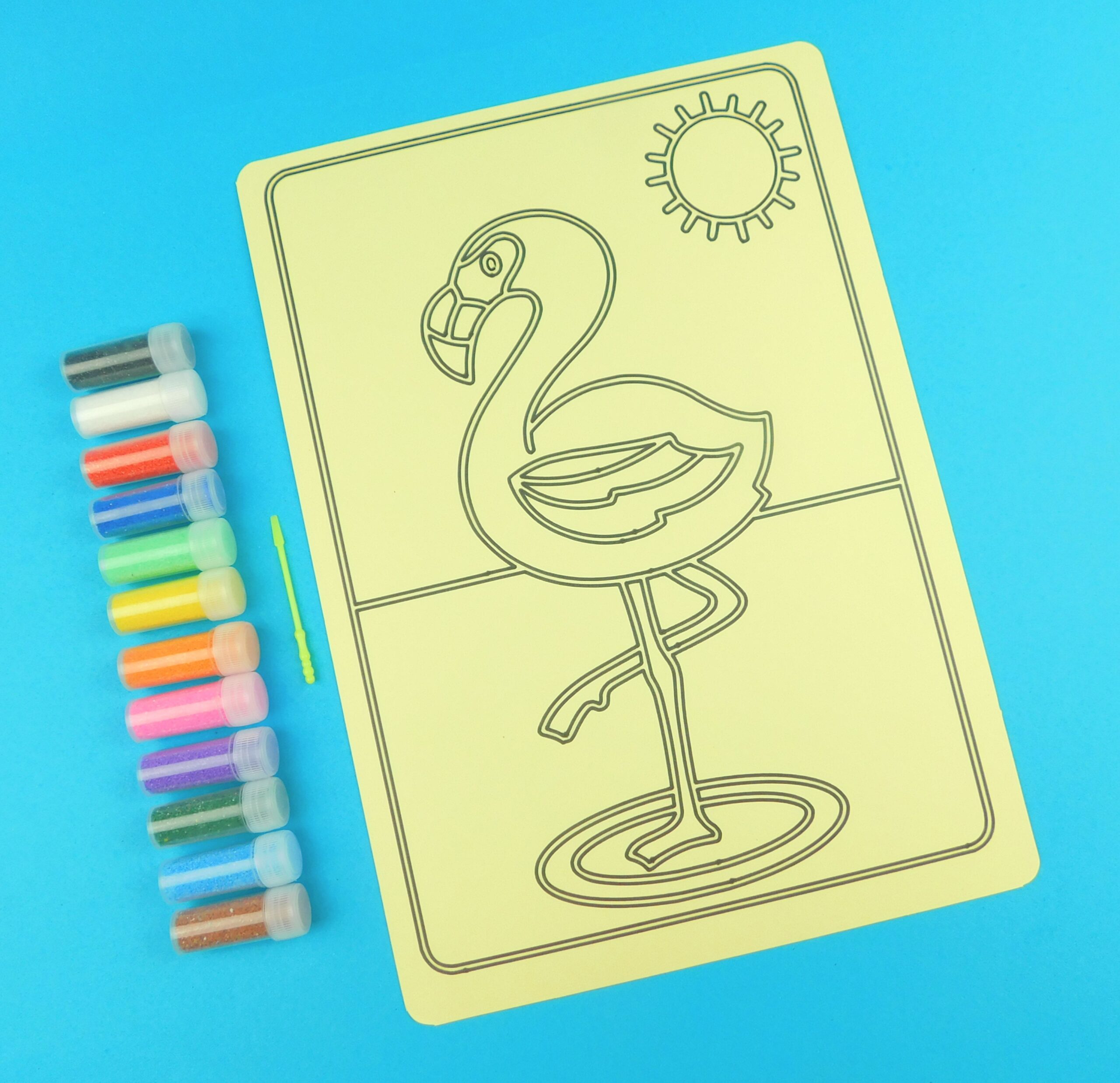 Flamingo Sand Art Kit. A4 Size. Sand Included. - Image 3