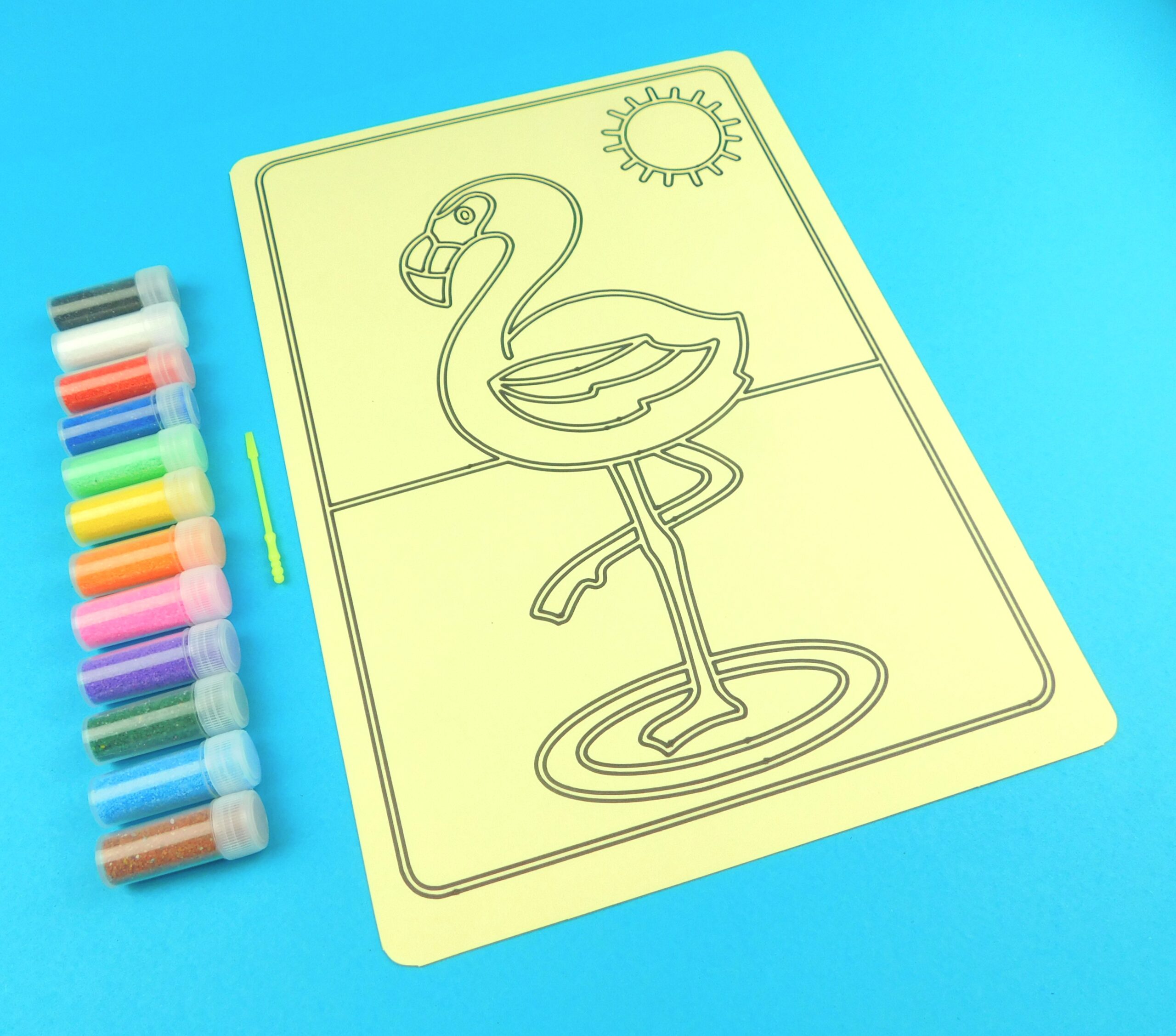 Flamingo Sand Art Kit. A4 Size. Sand Included. - Image 4