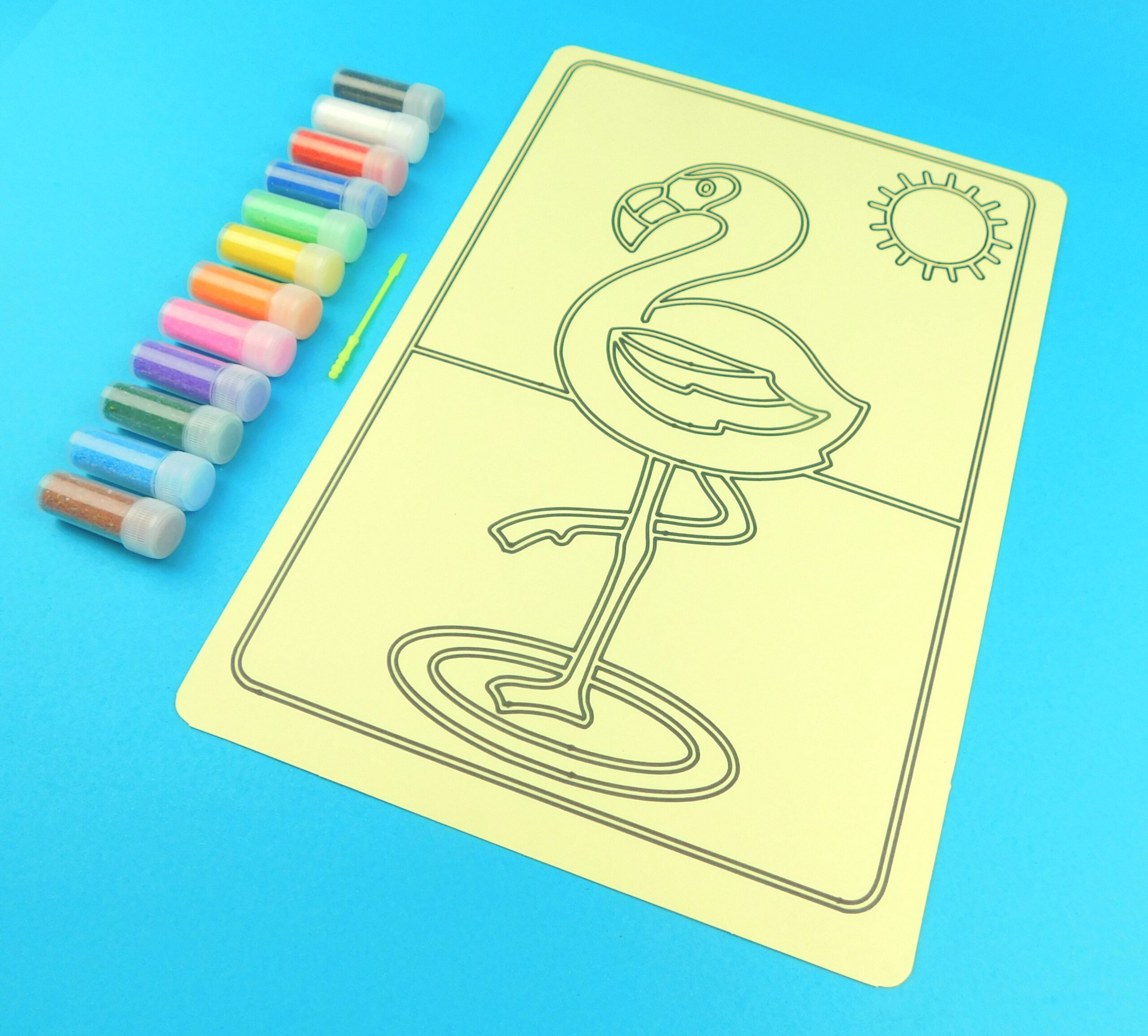 Flamingo Sand Art Kit. A4 Size. Sand Included. - Image 5