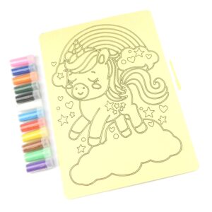 A4 Unicorn in Clouds Sand Art Kit. Sand Included.