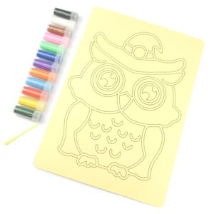 A4 Owl Sand Art Kit. Sand Included.