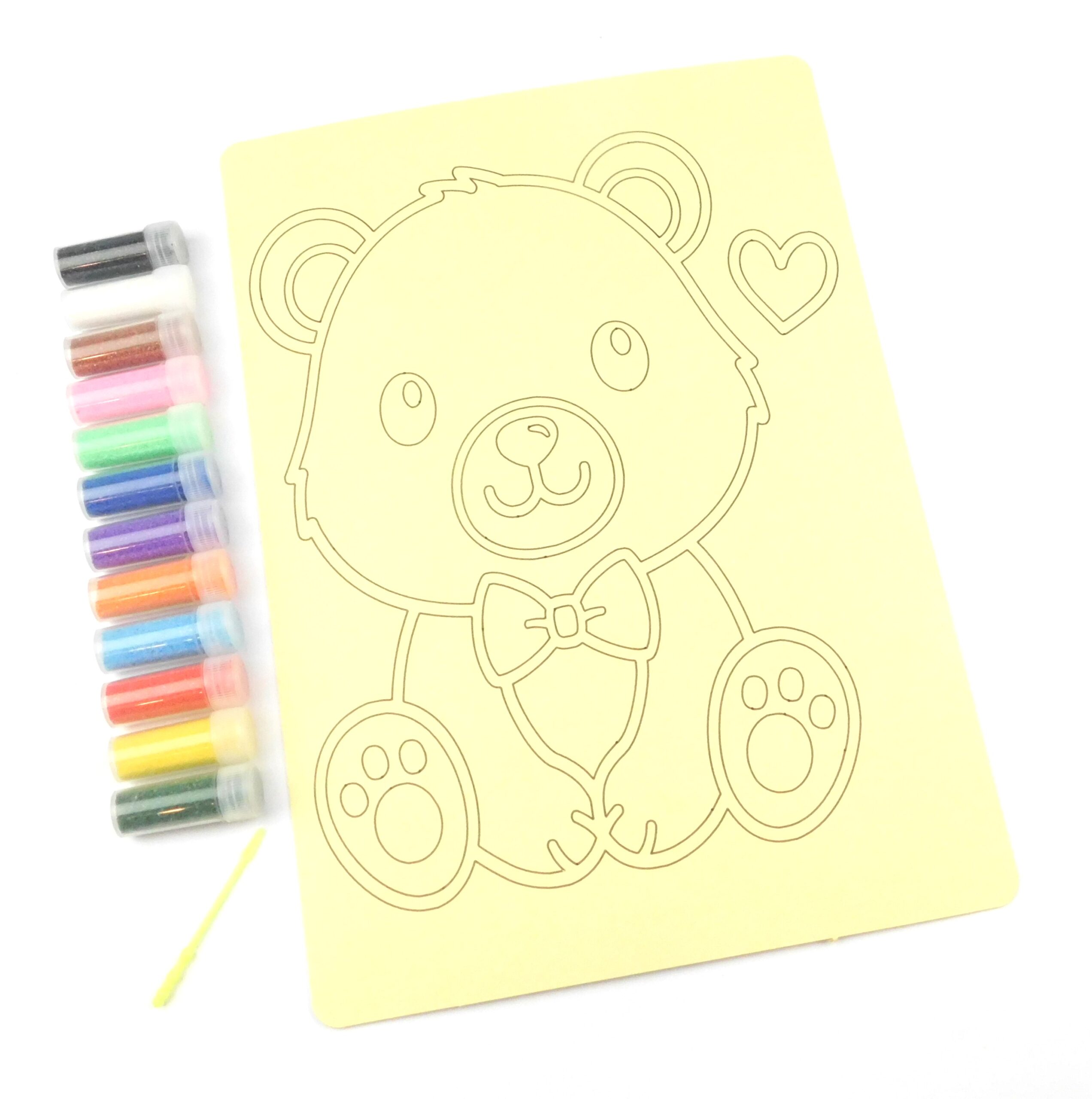 A4 Teddy Bear Sand Art Kit. Sand Included.