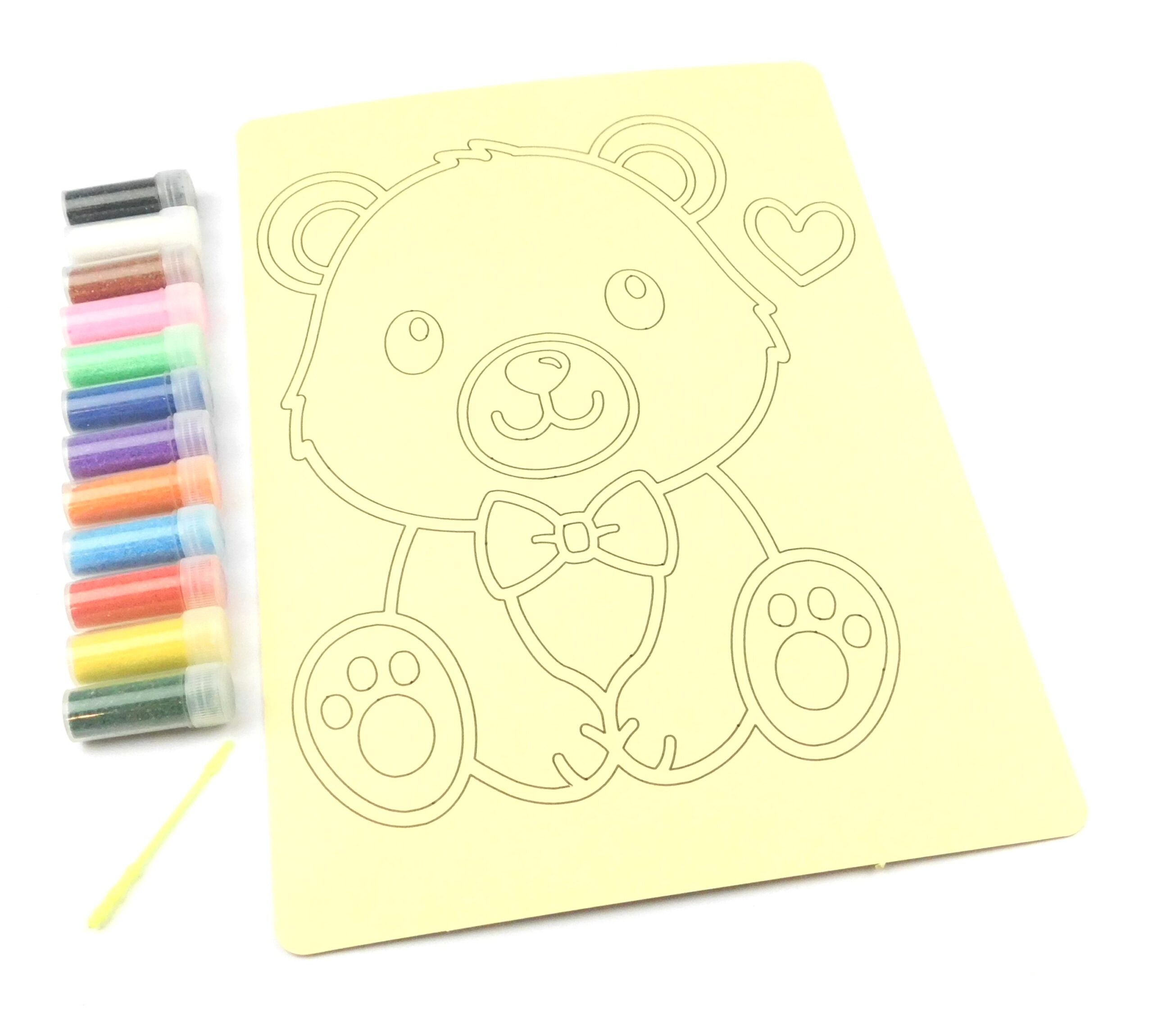 A4 Teddy Bear Sand Art Kit. Sand Included. - Image 5
