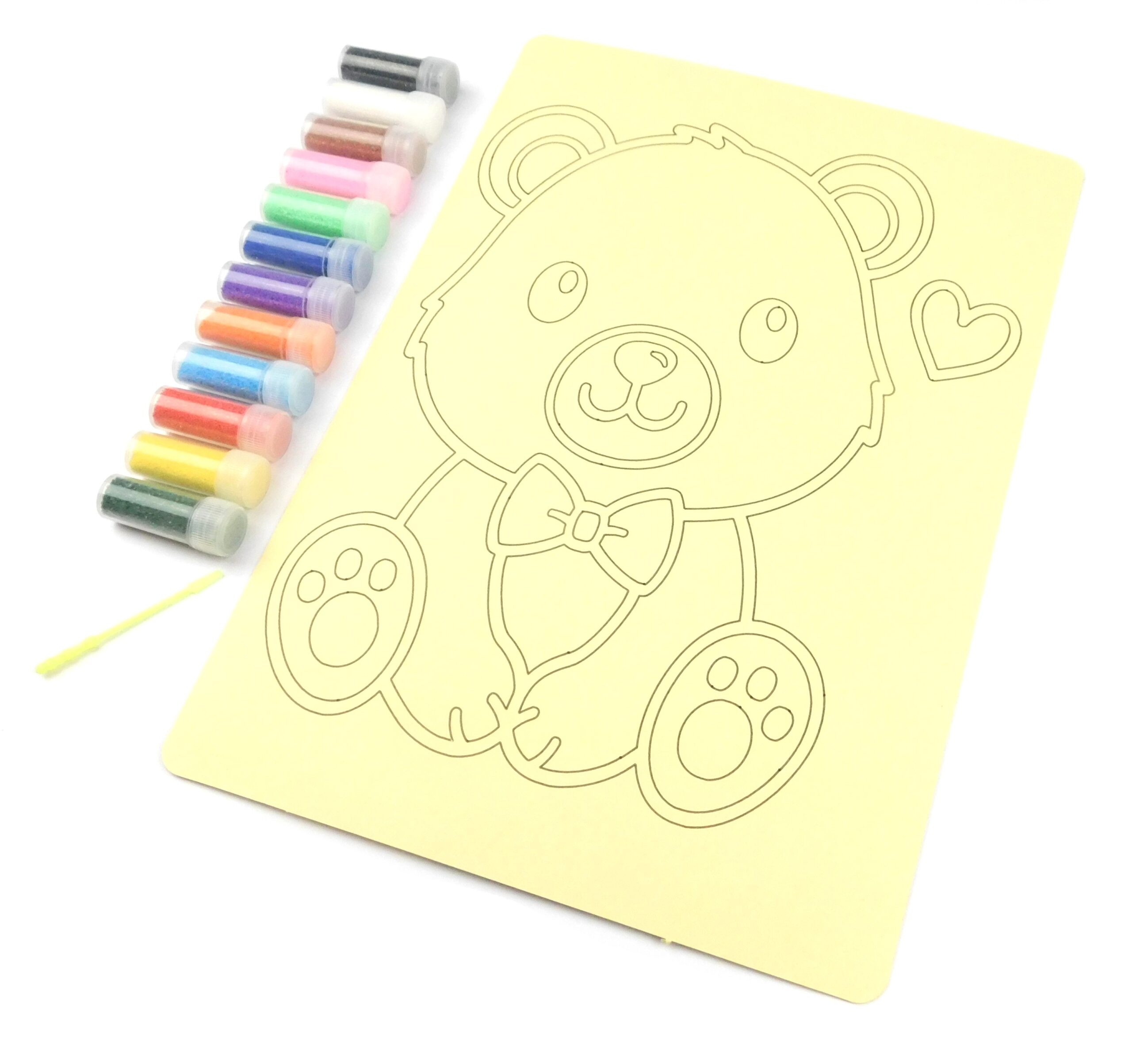 A4 Teddy Bear Sand Art Kit. Sand Included. - Image 3