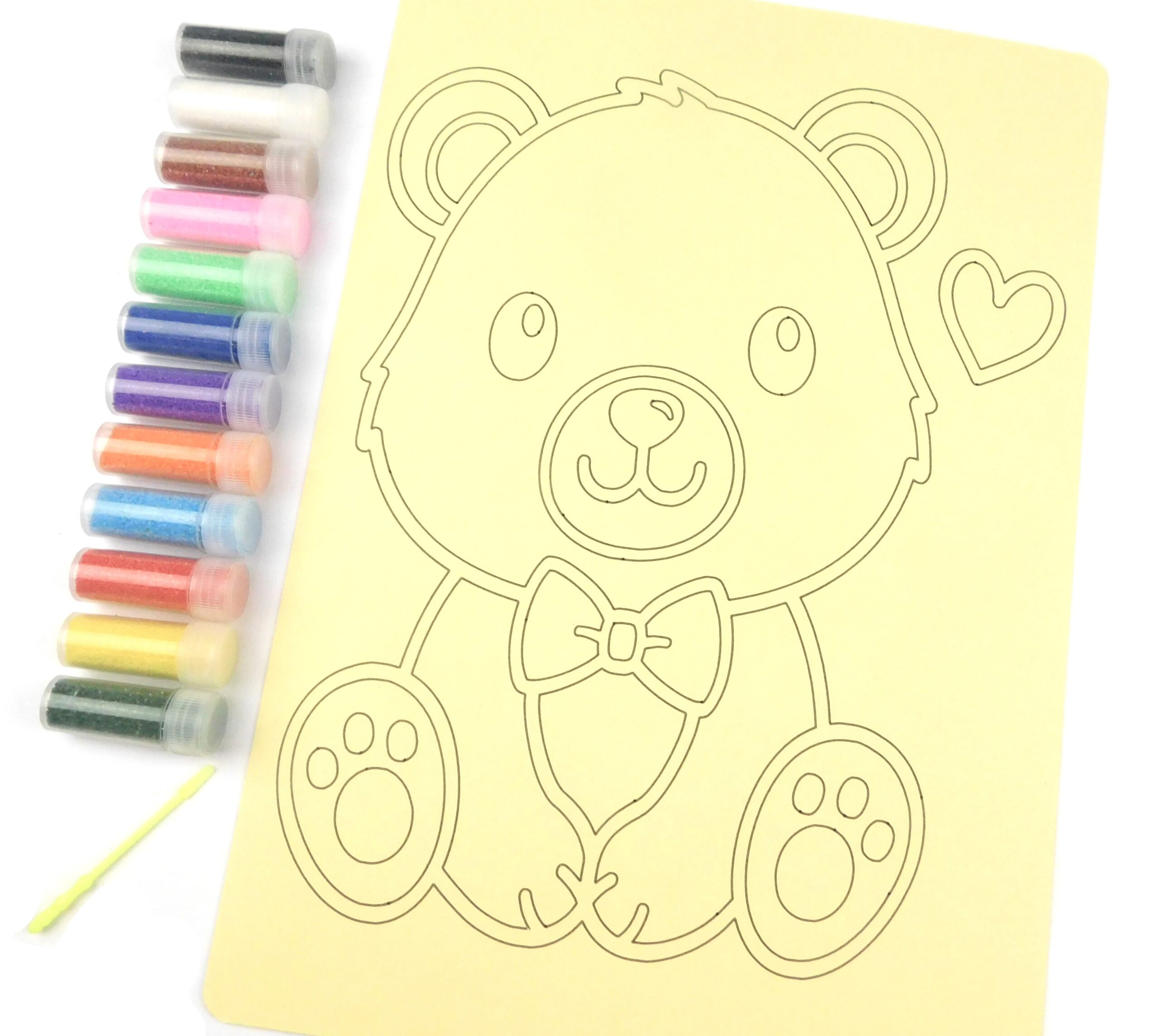 A4 Teddy Bear Sand Art Kit. Sand Included. - Image 2