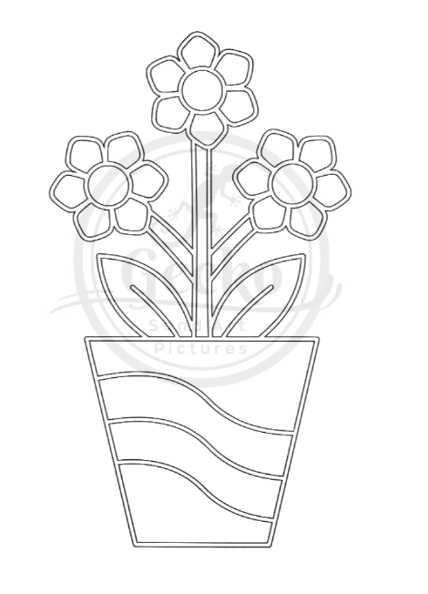 A5 Three flowers in wavy pot Sand Art Kit