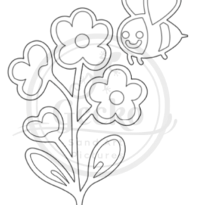 A6 Bee with four flowers Sand Art Kit. Sand Included. (Made to order)