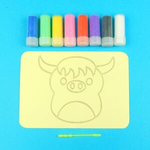 A6 Highland Cow Snuggly. Sand Art Kit.