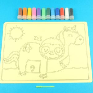 A4 Sloth on Unicorn Inflatable Sand Art Kit