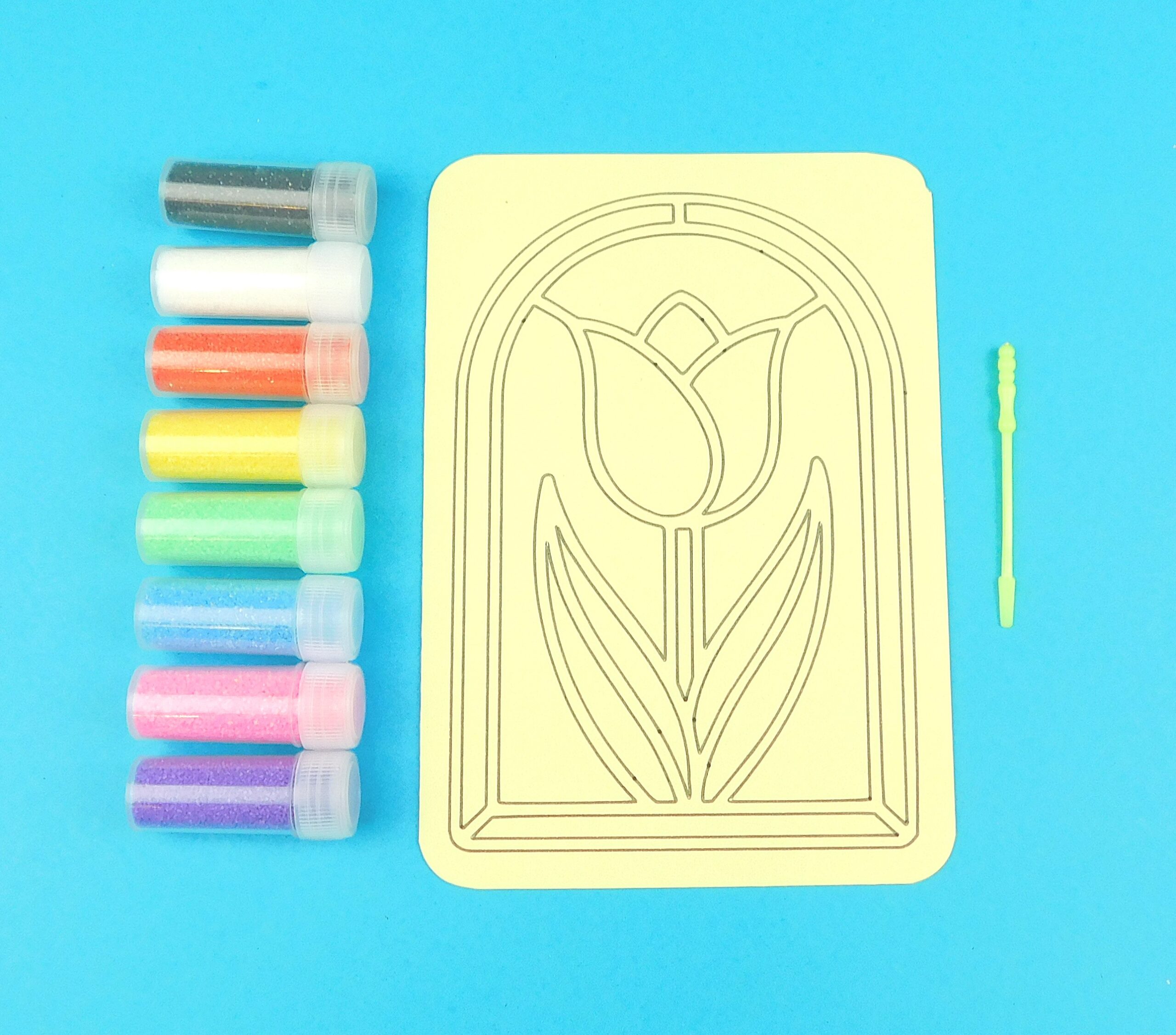 A6 Tulip Stained Glass Sand Art Kit