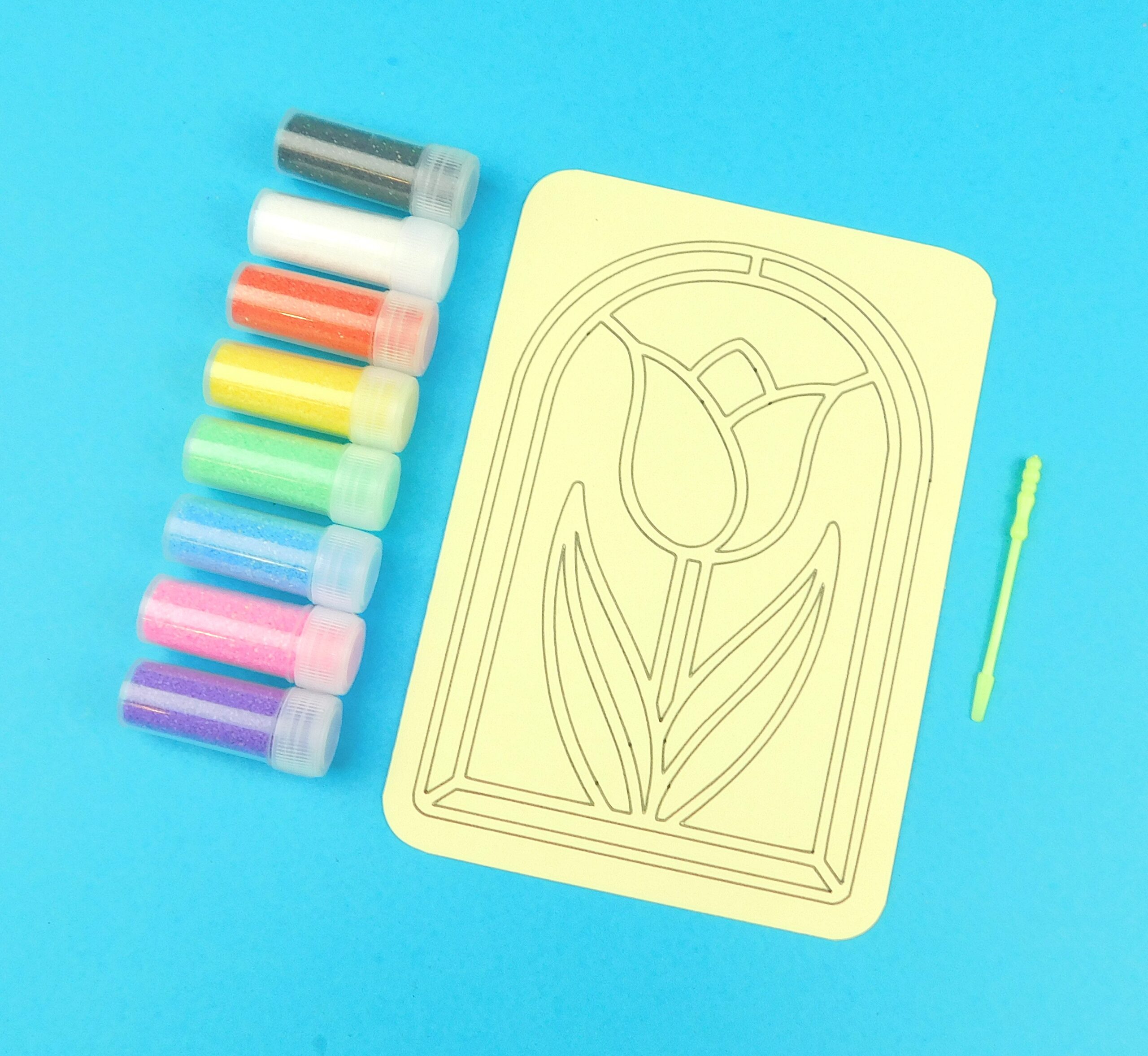 A6 Tulip Stained Glass Sand Art Kit - Image 2