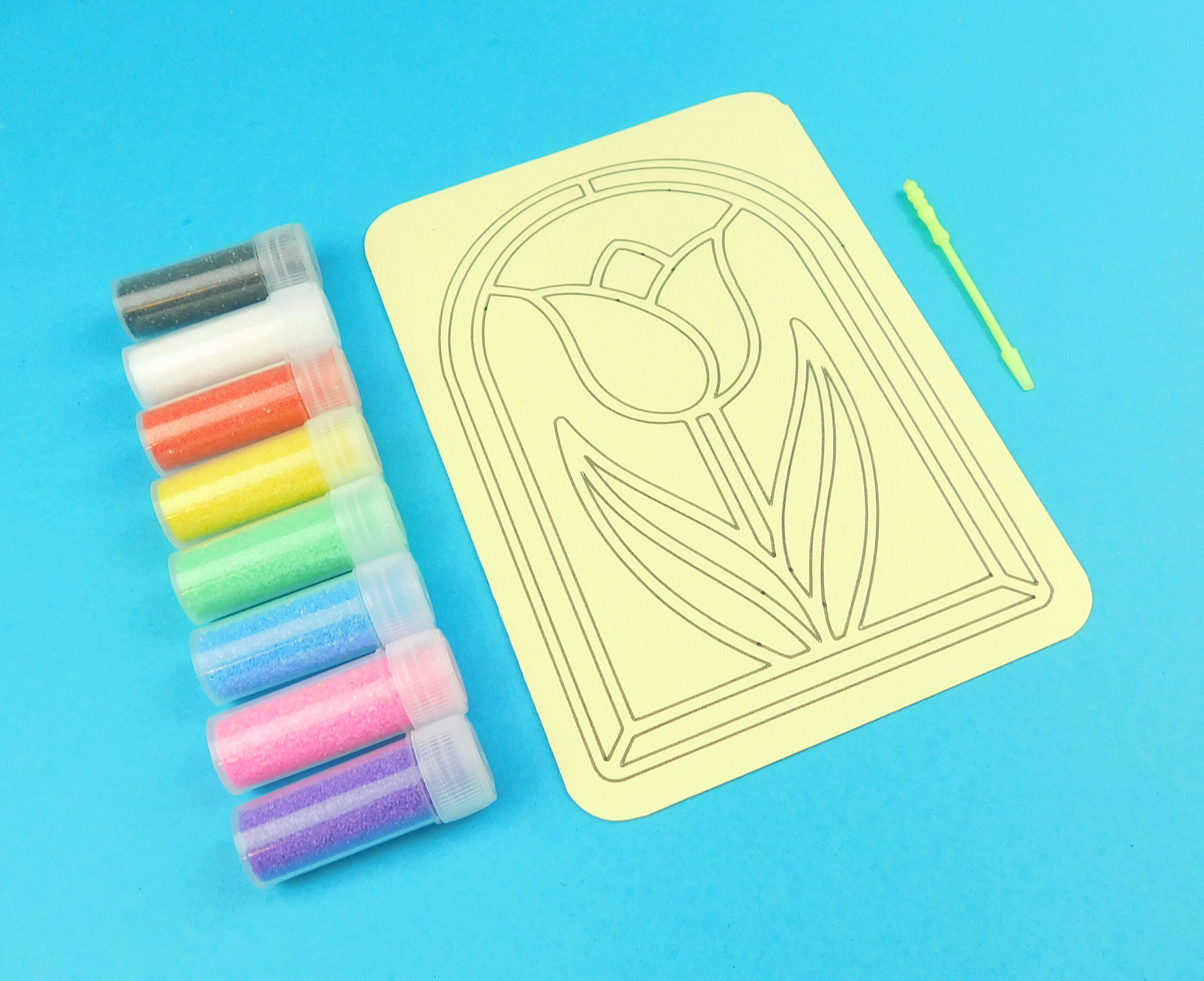 A6 Tulip Stained Glass Sand Art Kit - Image 3